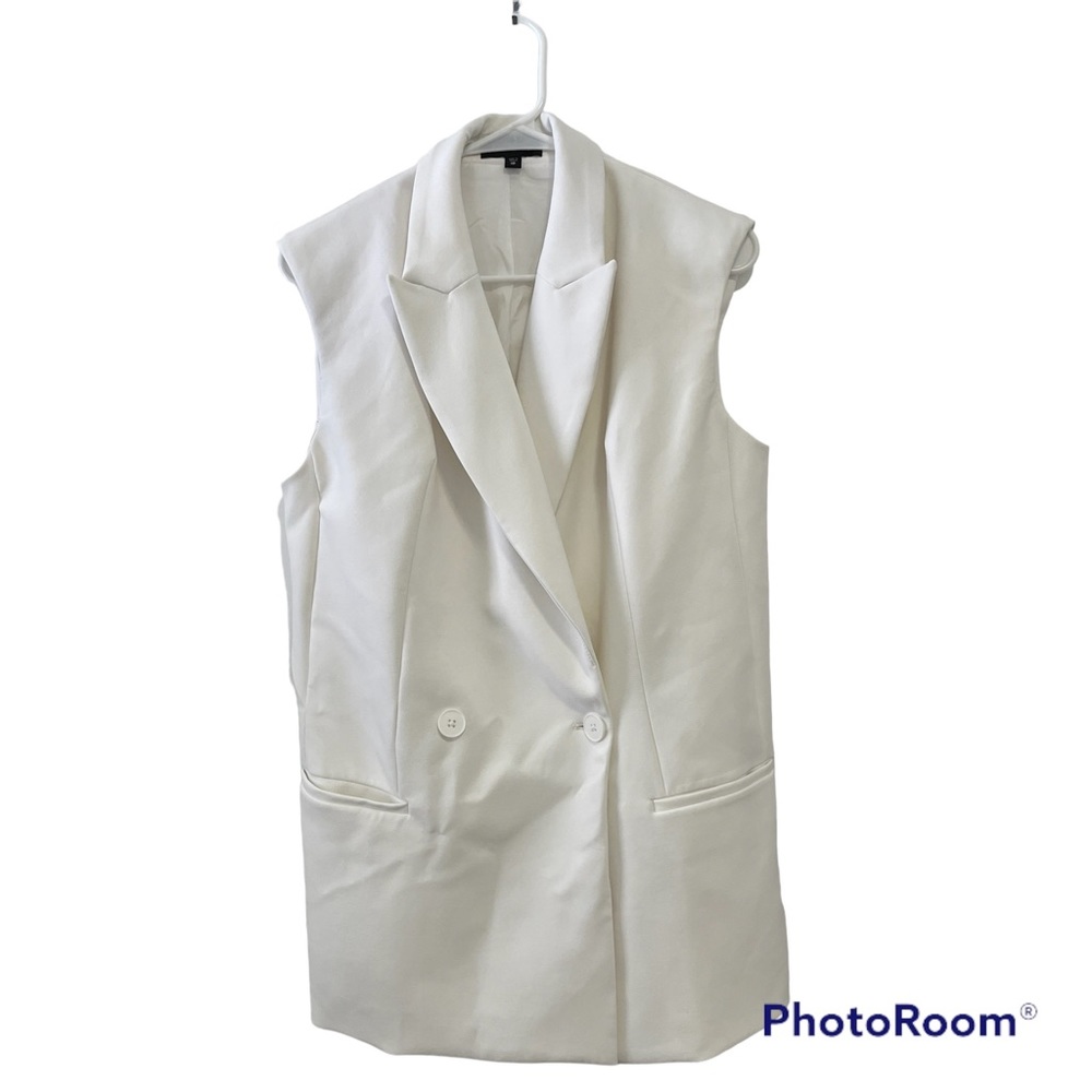 Express Double Breasted White Vest size XS